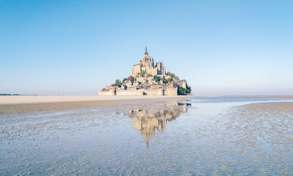 Mont Saint Michel reflected in the water