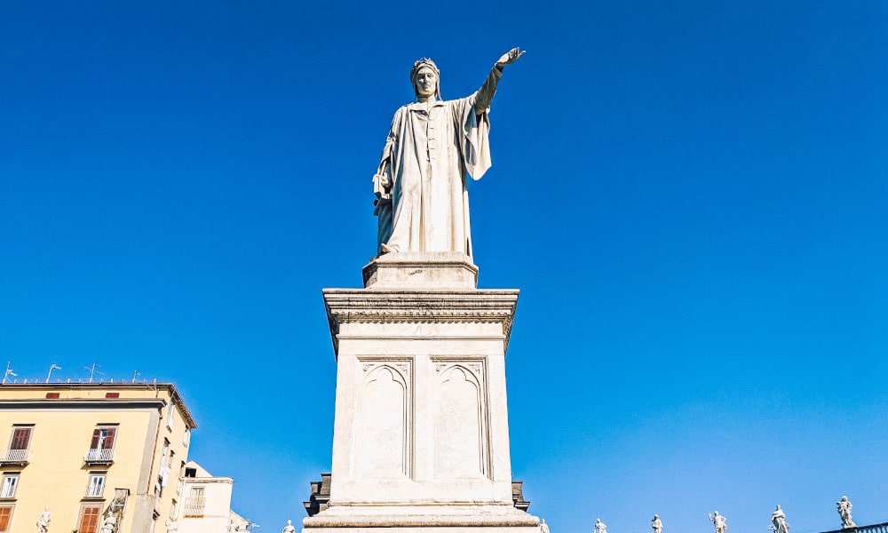 Dante Alighieri statue in Naples