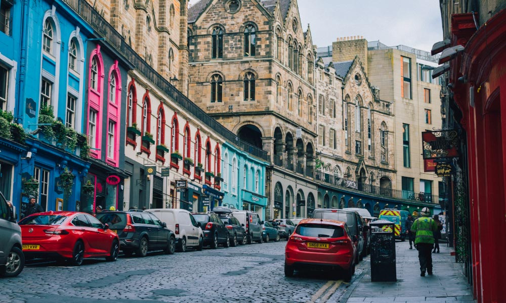 Victoria Street in Edinburgh, Scotland