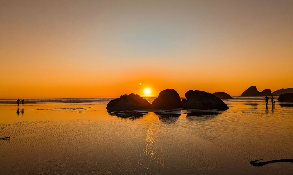 Sunset on a beach in Northern California