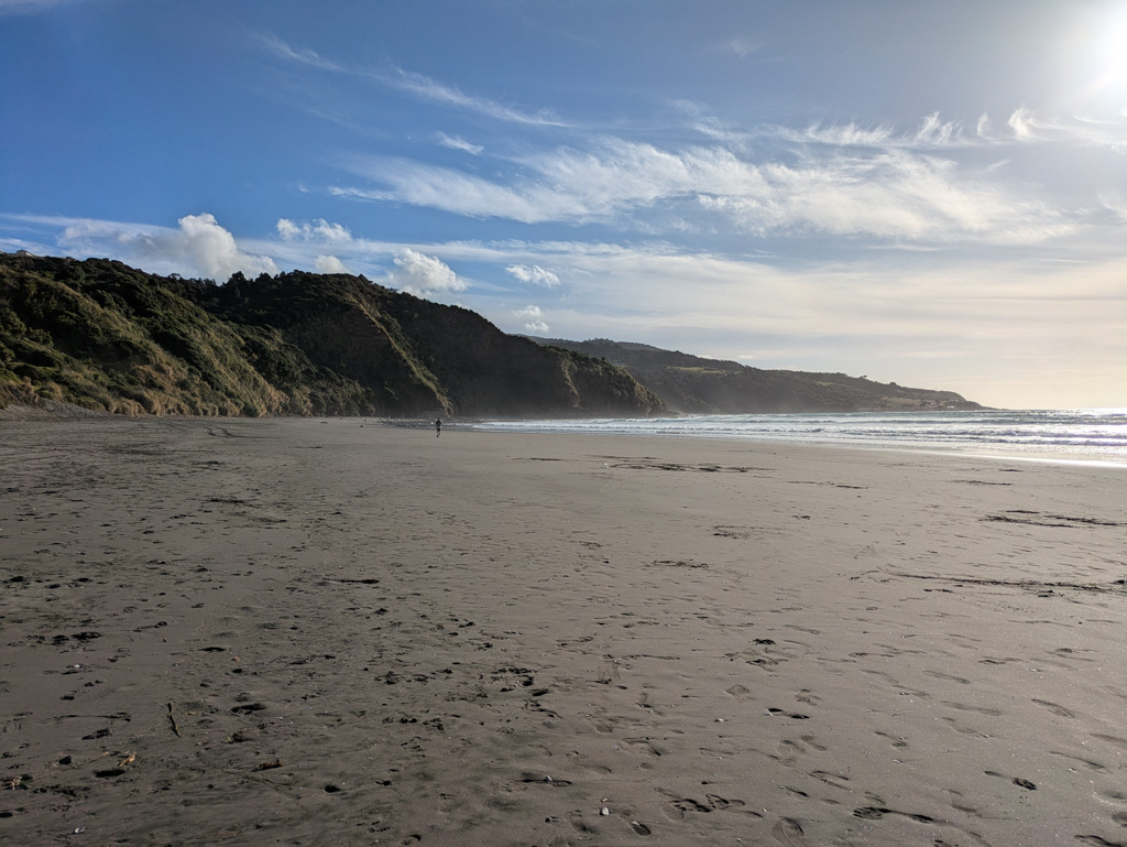 Ngarunui Beach on the North Island in New Zealand